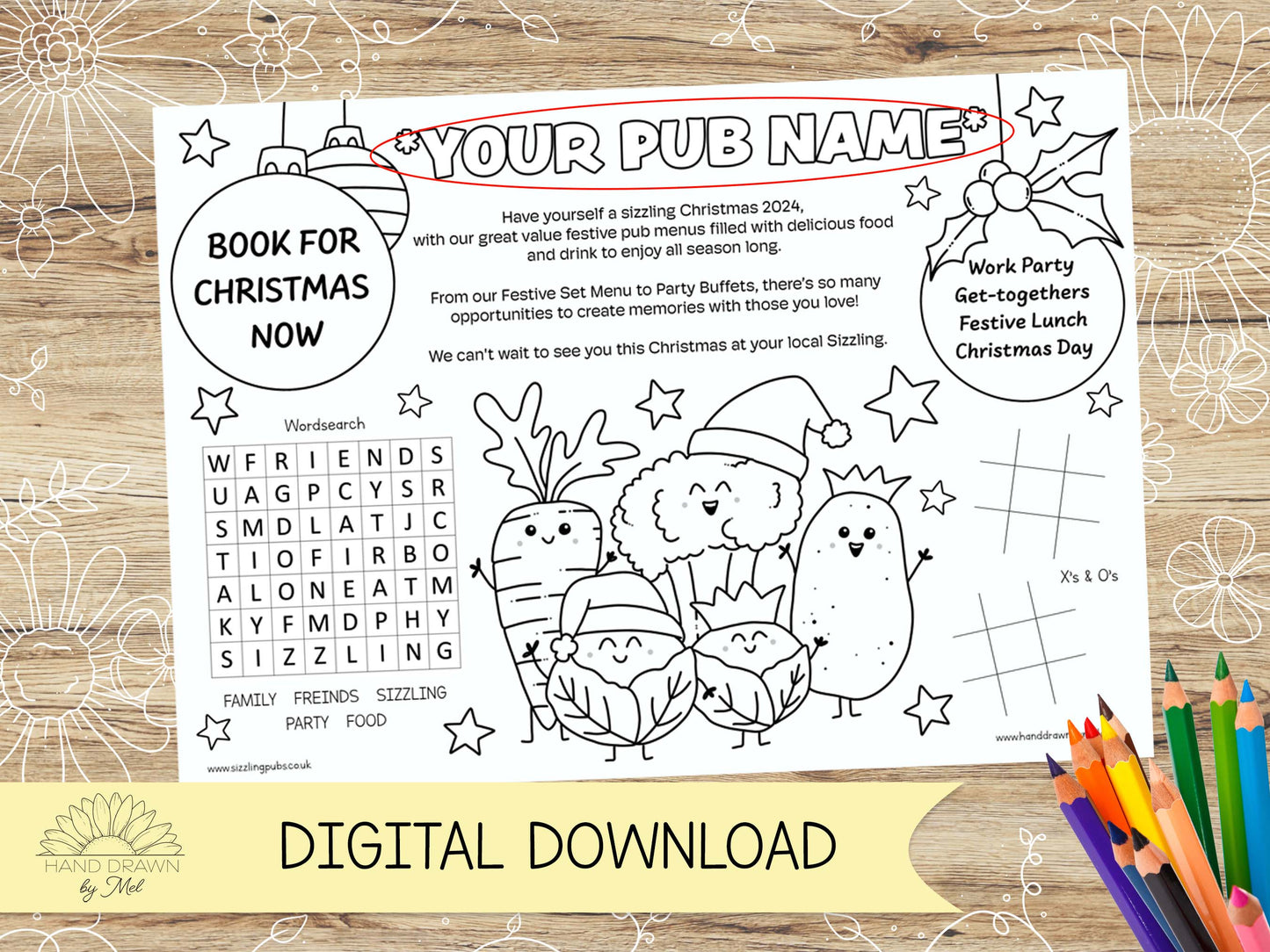 SIZZLING PUBS - Venue Name Colouring Sheet