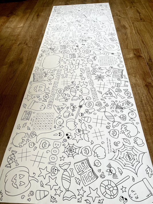 1.8 m EXTRA LARGE Halloween table length colouring sheet 6ft of spooky fun! POSTED IN A TUBE